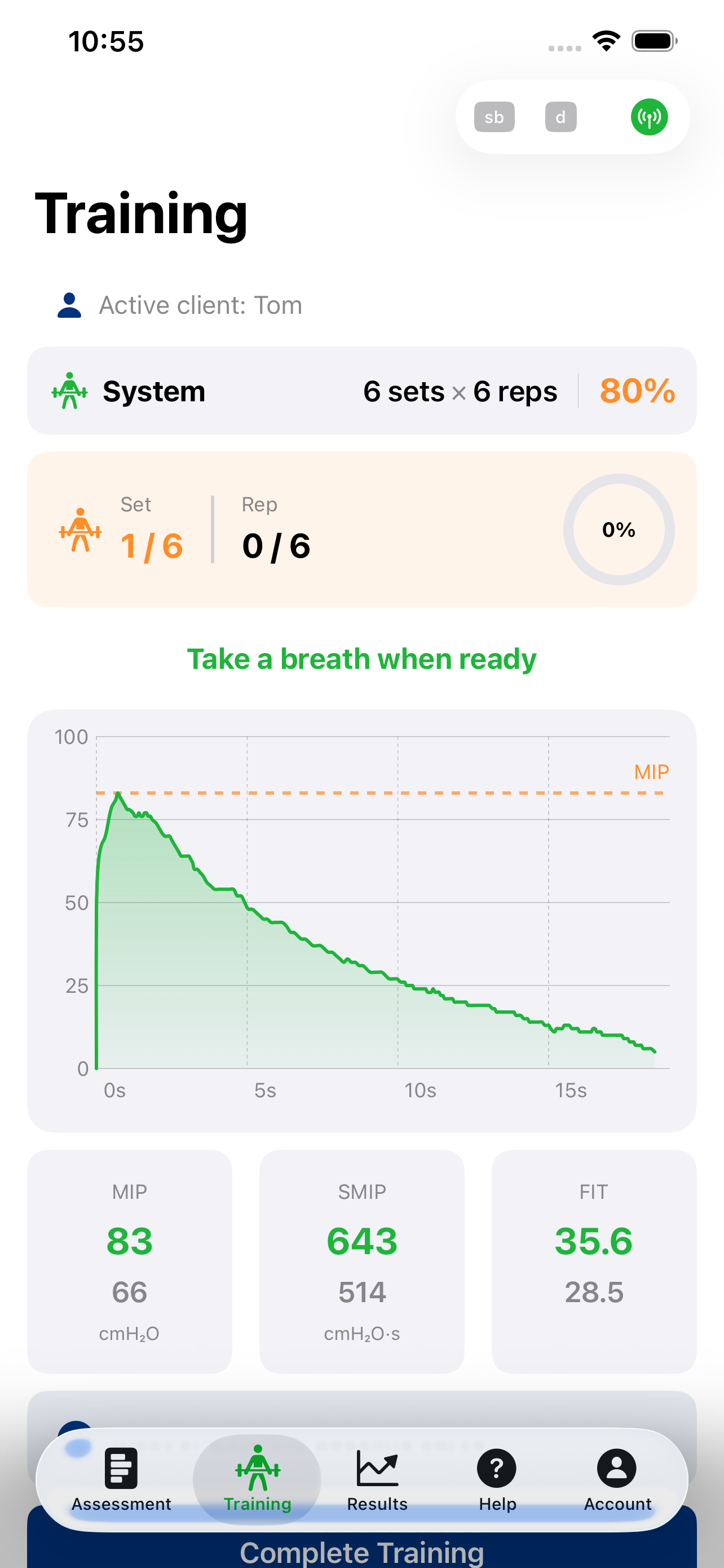 Athlete using PrO2 device
