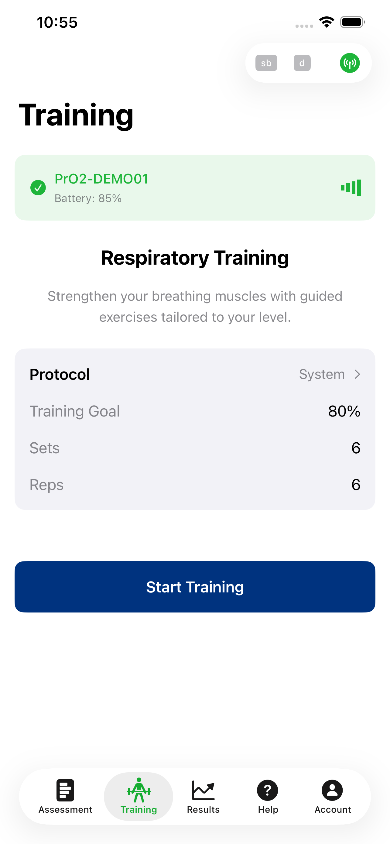 Patient using PrO2 device